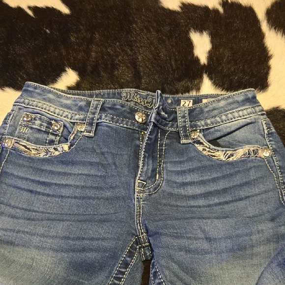 Miss Me Blue Jeans with Silver Embroidery - Picture 4 of 4